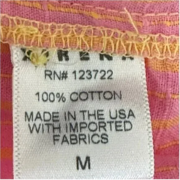 Xirena Women's Kytt Barbiecore Striped 100% Cotton Button-down Front Tie Medium - Picture 9 of 10